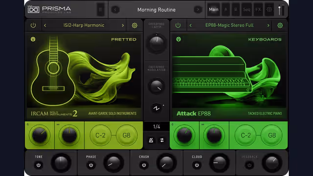 UVI Prisma dual-layer instrument interface